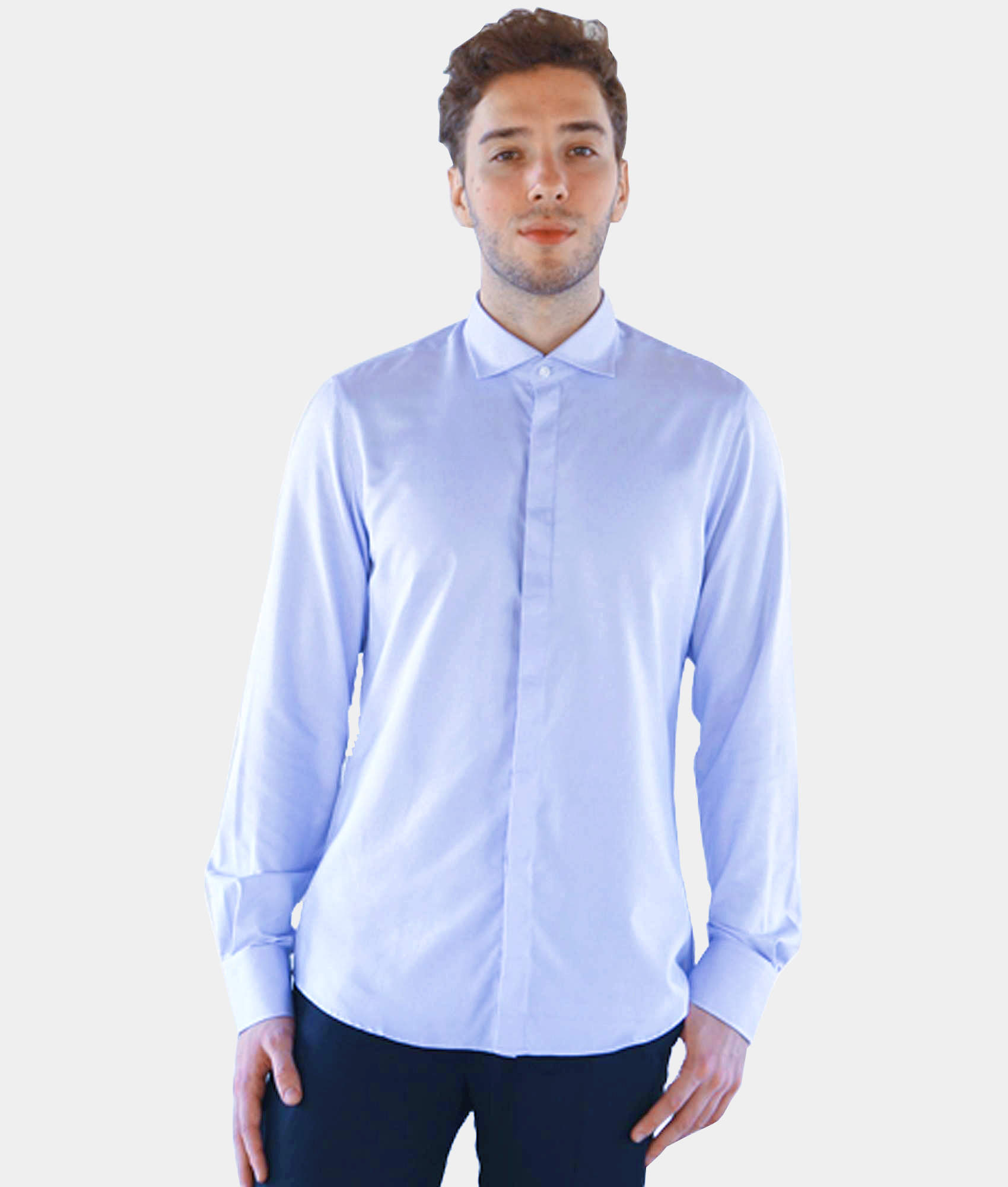 Slim-Fit Shirt Tuxedo Blue Sky