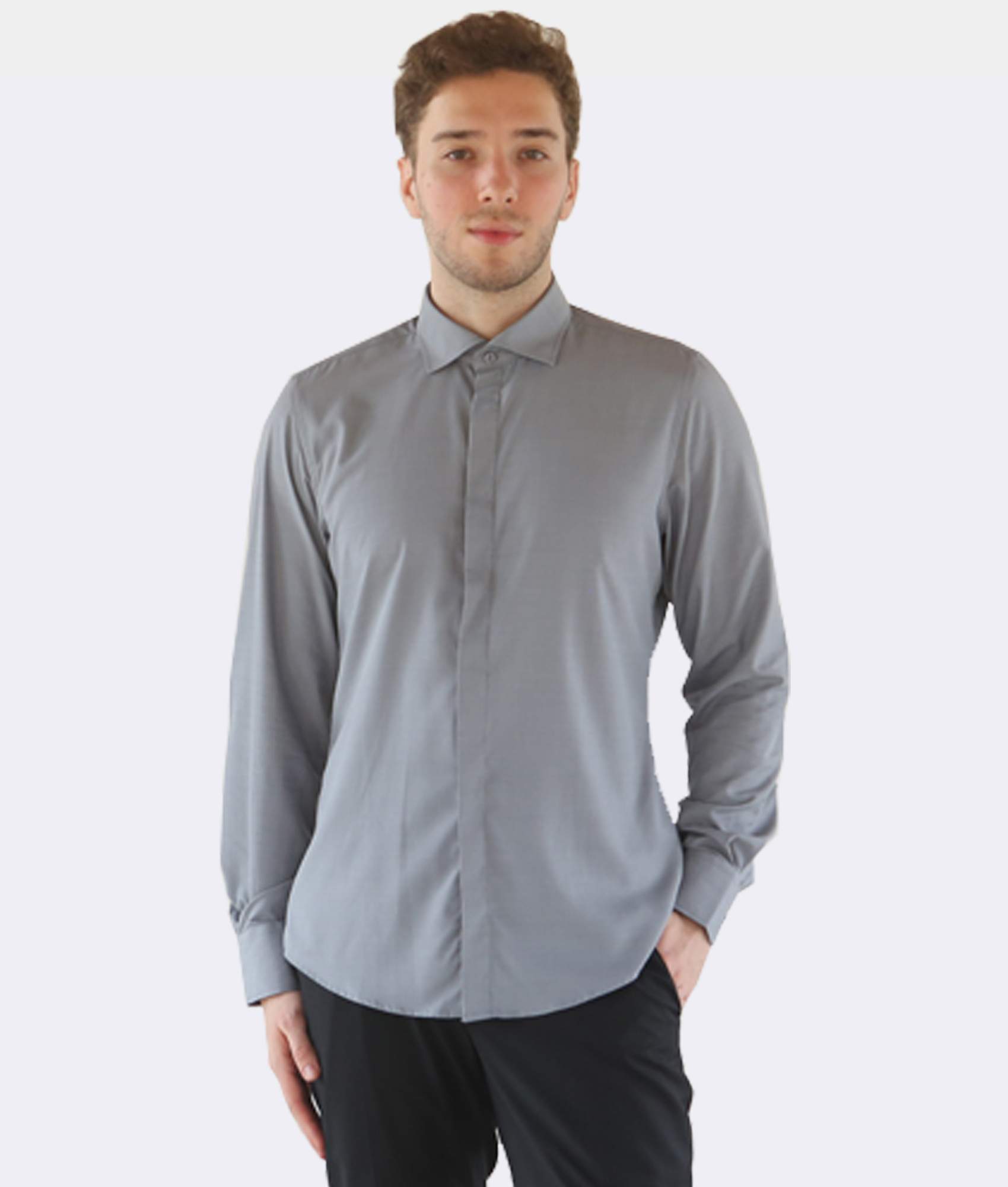 Slim-Fit Shirt Evening Gray