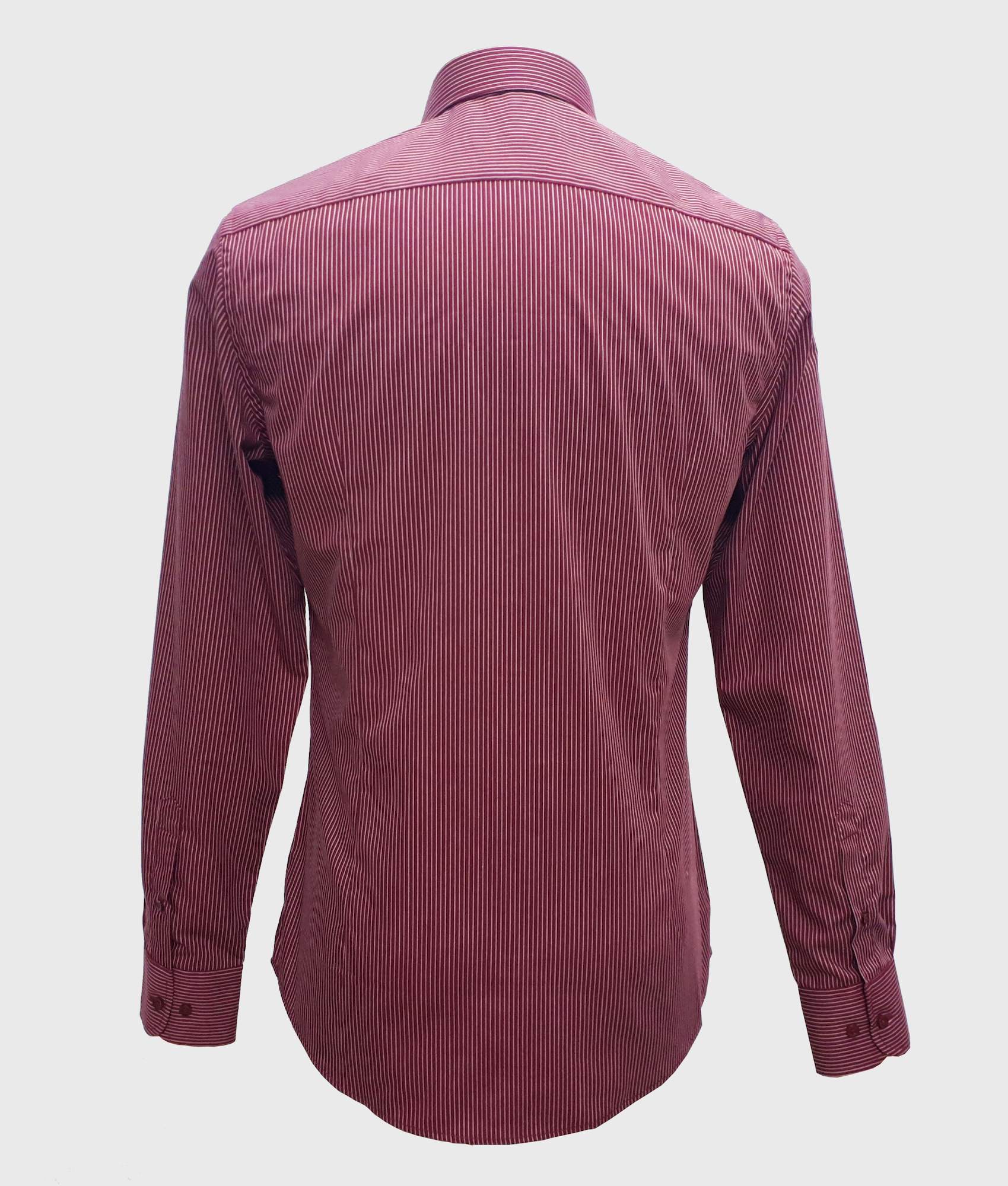 Slim-Fit Shirt With Garnet Stripes