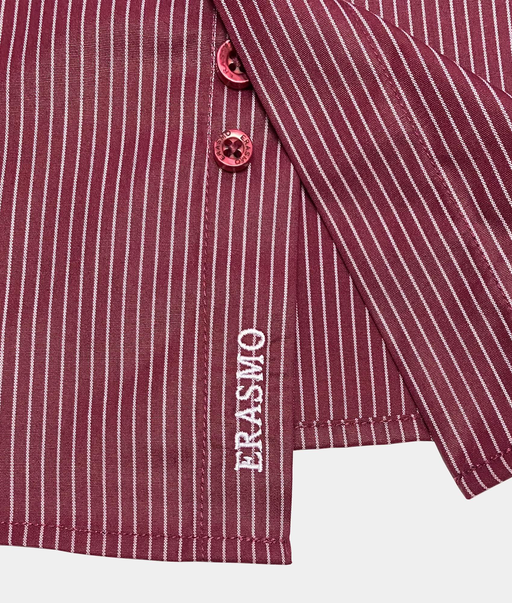 Slim-Fit Shirt With Garnet Stripes