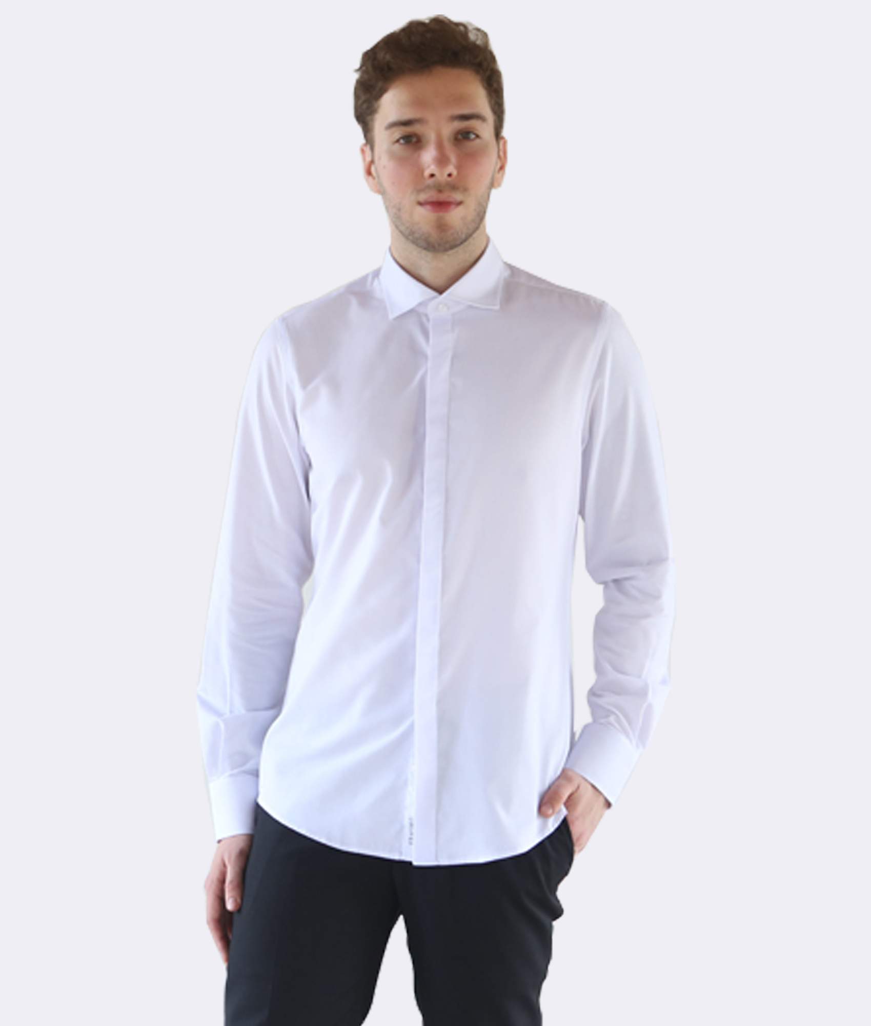 Slim-Fit Shirt Tuxedo White