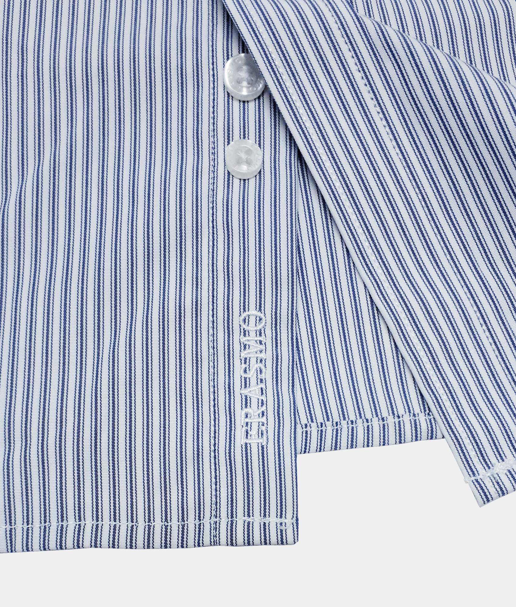 Slim-Fit Shirt With Blue Navy Stripes