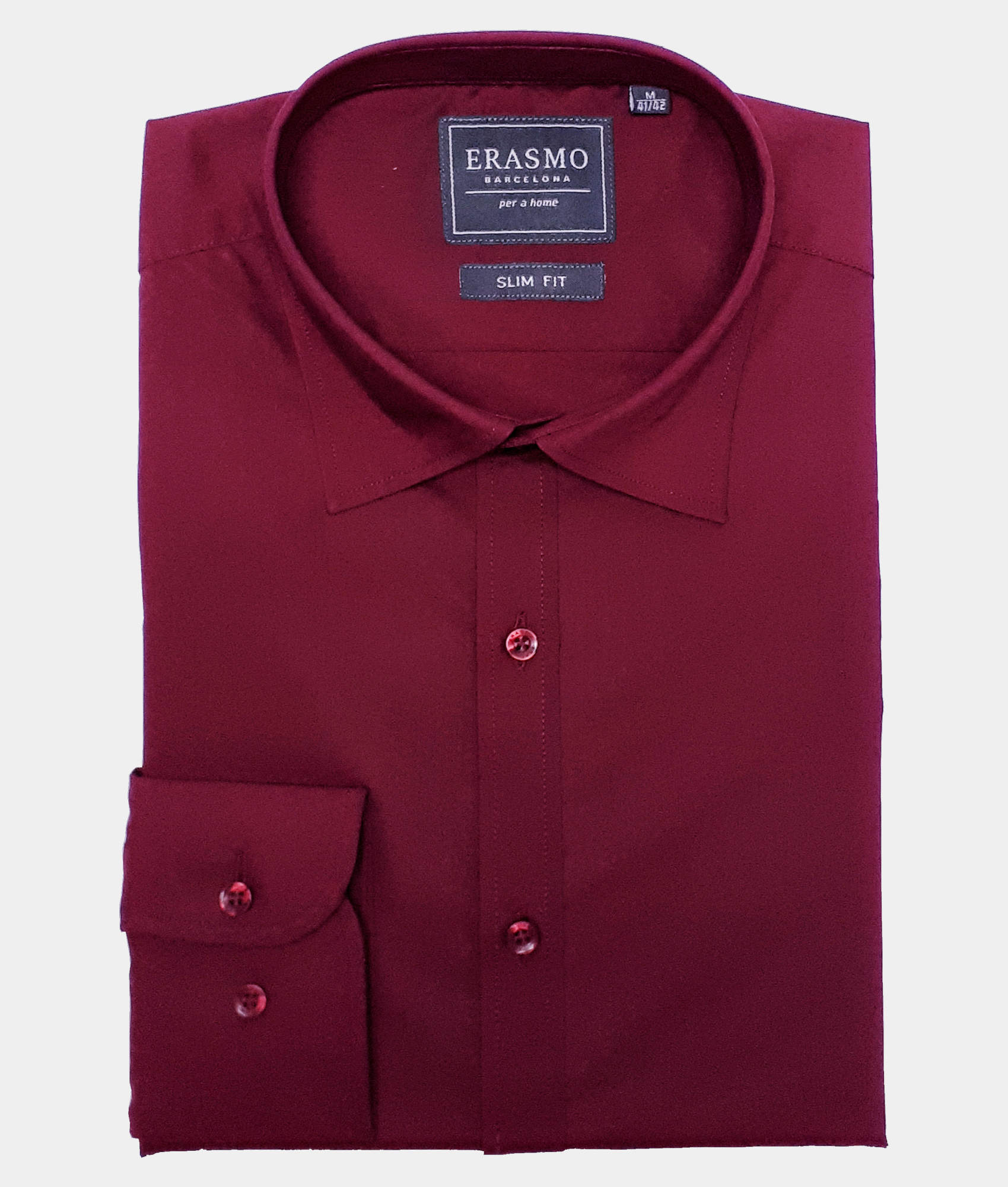 Slim-Fit Shirt Plain Garnet