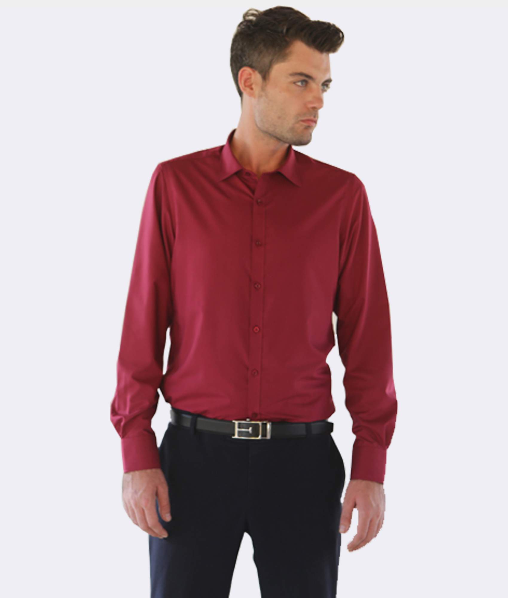 Slim-Fit Shirt Plain Garnet