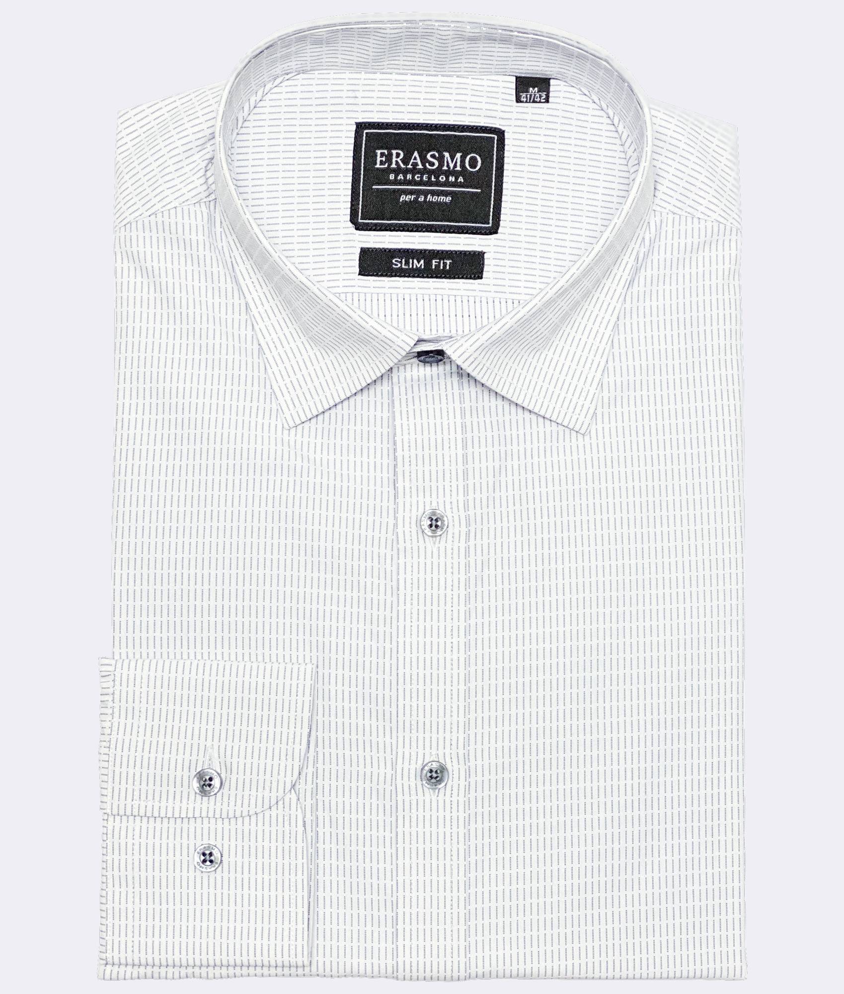 Slim-Fit Shirt With Print Lines Gray