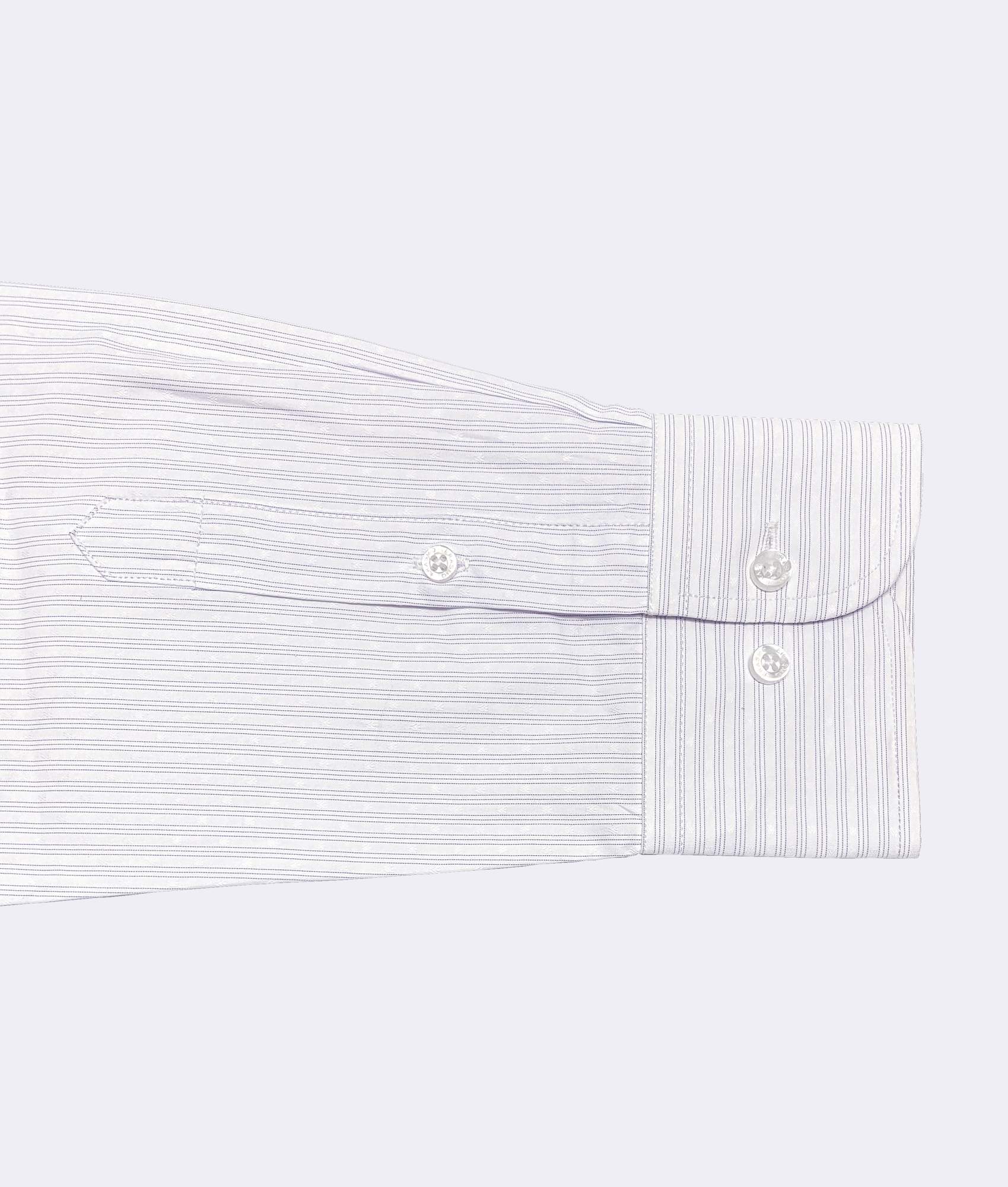 Slim-Fit Shirt With Light Purple Stripes