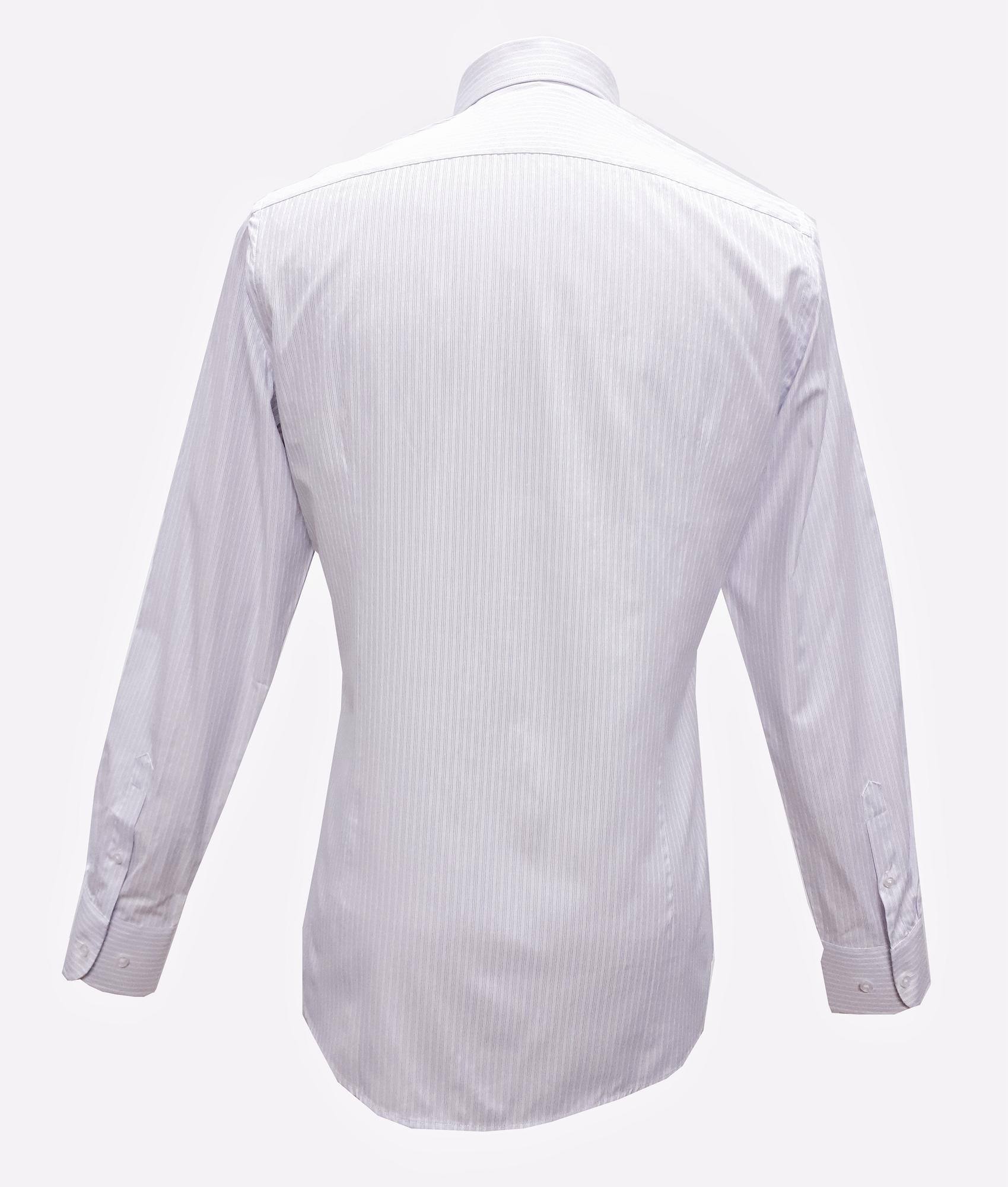 Slim-Fit Shirt With Light Purple Stripes