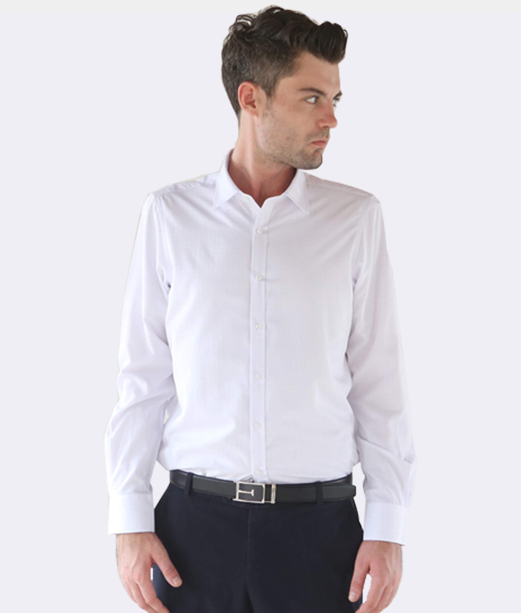 Slim-Fit Shirt With White Crosses On White