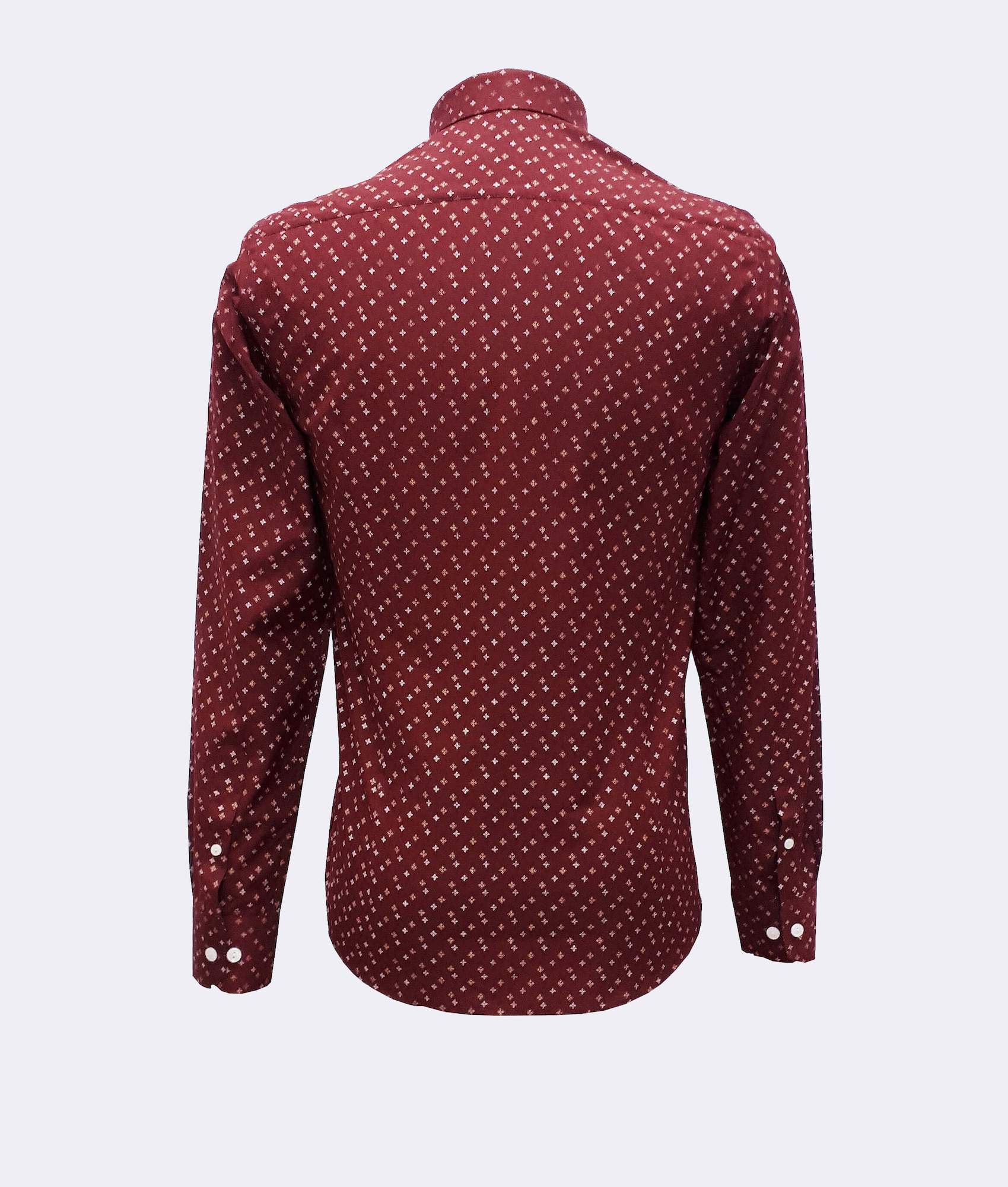 Garnet Casual Shirt With Multicolored Crosses