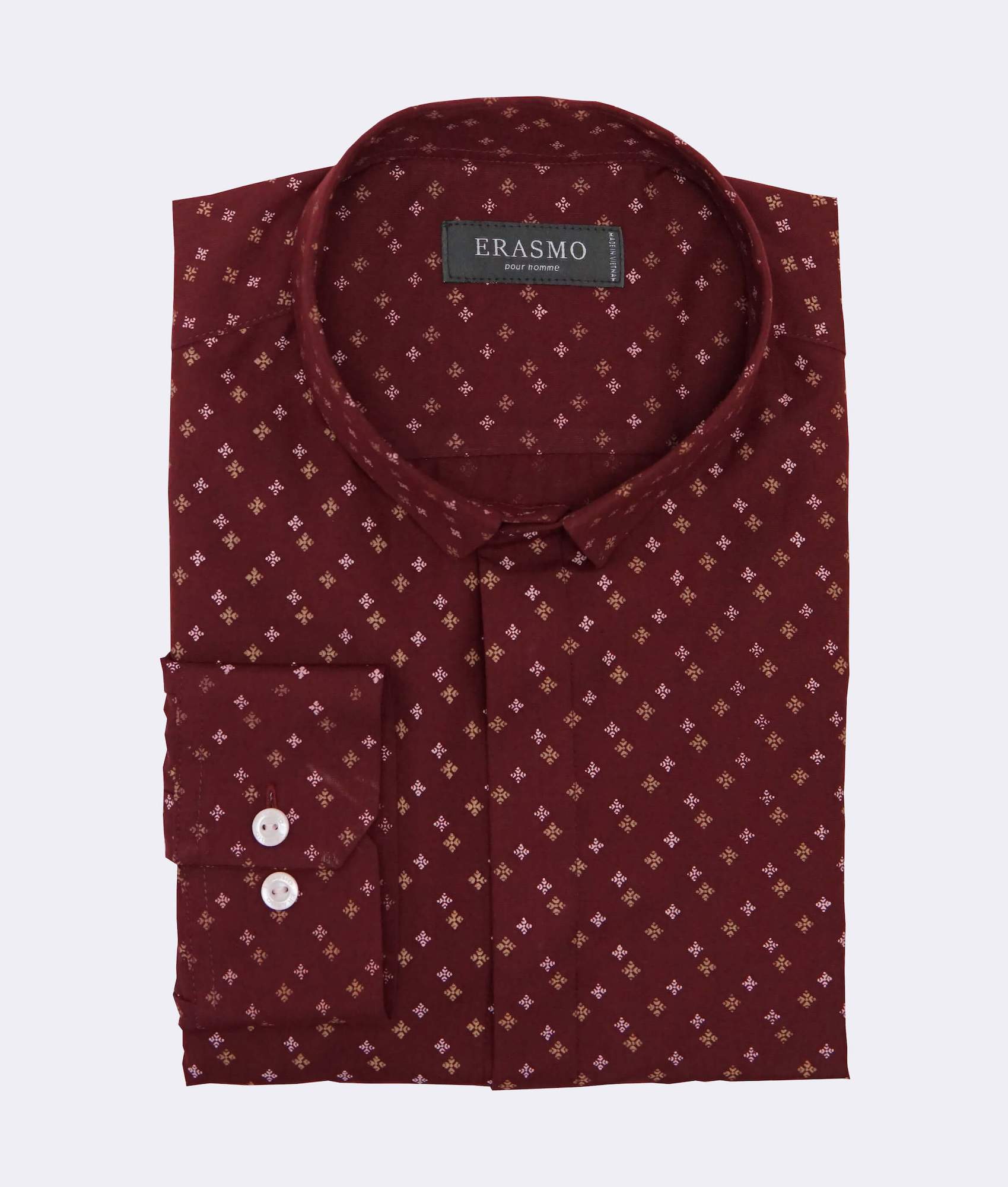 Garnet Casual Shirt With Multicolored Crosses