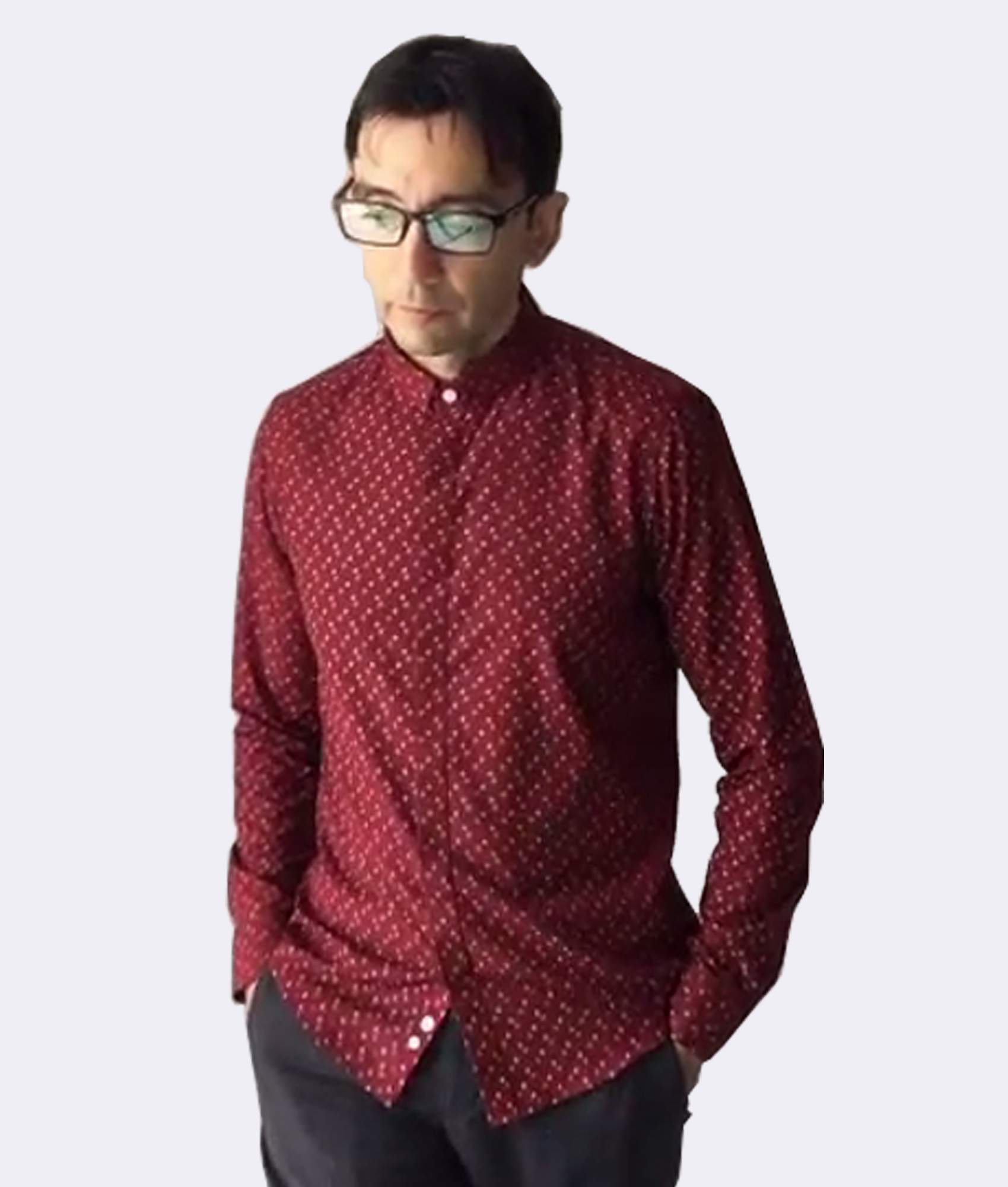 Garnet Casual Shirt With Multicolored Crosses