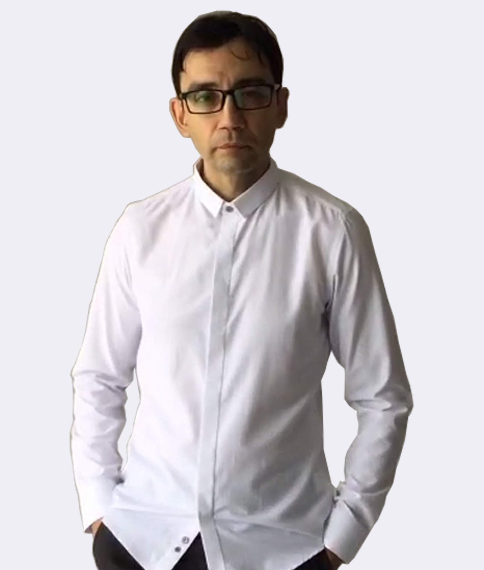 Slim Fit White Shirt With Black Squares