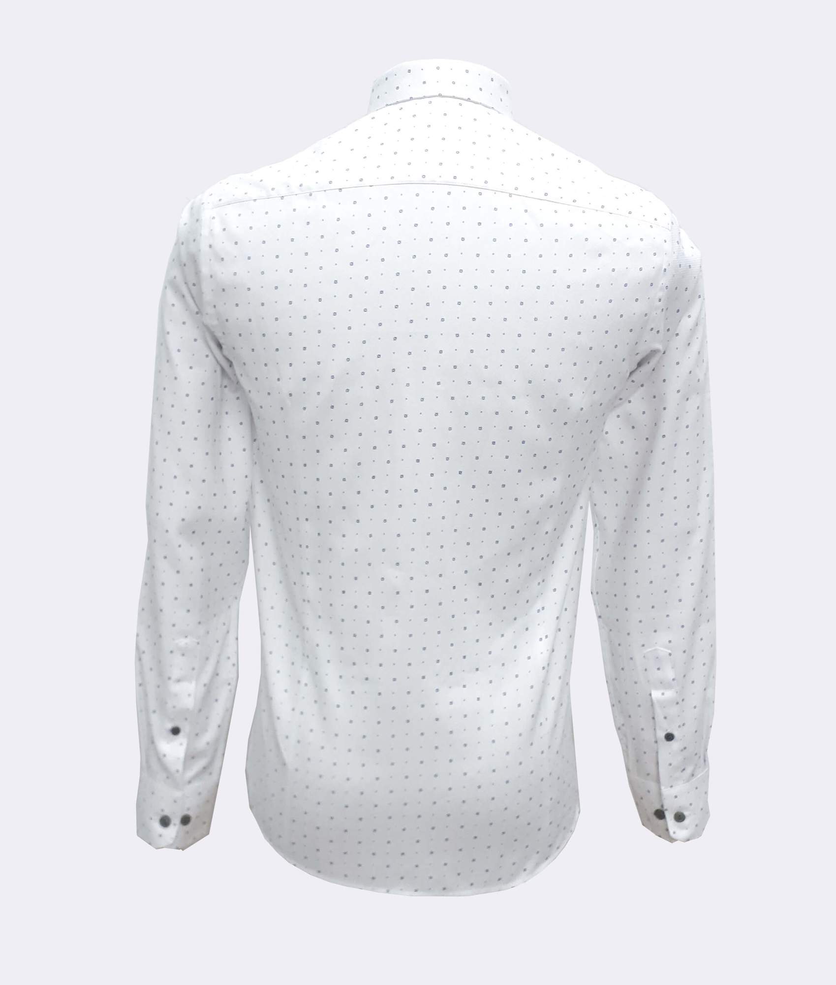 Slim Fit Unity White Shirt With Blue Dots