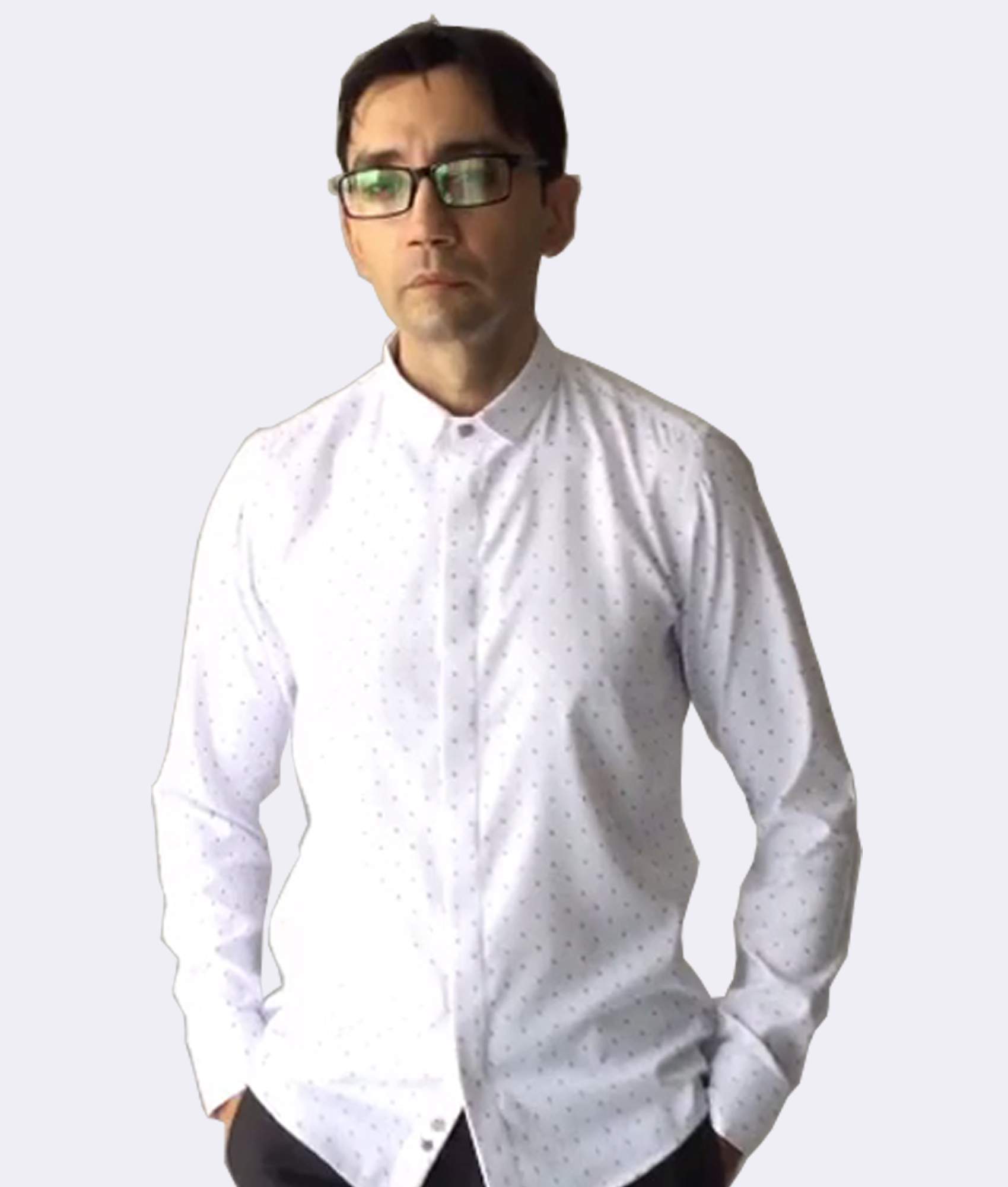 Slim Fit Unity White Shirt With Blue Dots