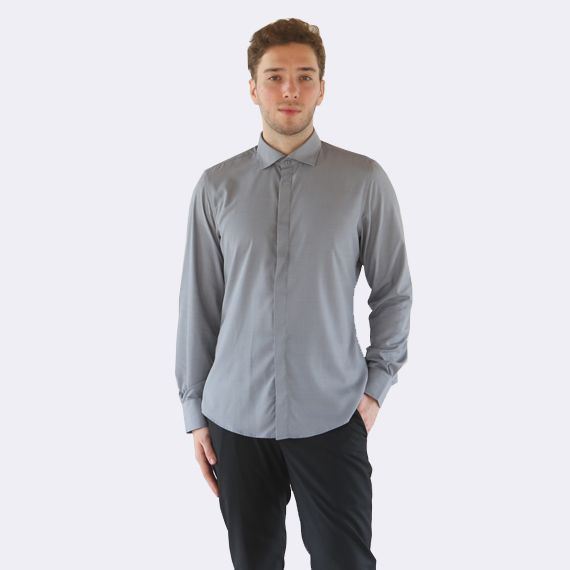 Slim-Fit Shirt Evening Gray