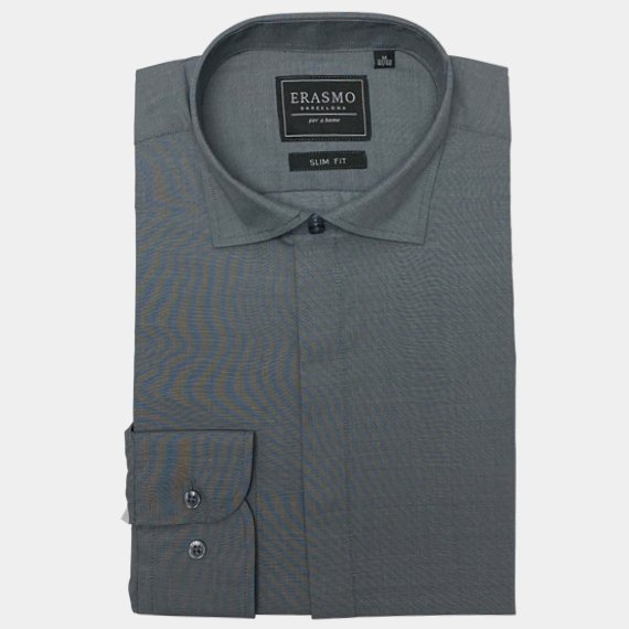 Slim-Fit Shirt Evening Gray