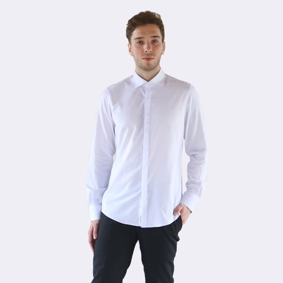 Slim-Fit Shirt Tuxedo White