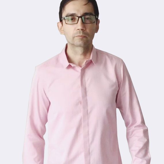 Light Pink Casual Shirt With A Dot Touch