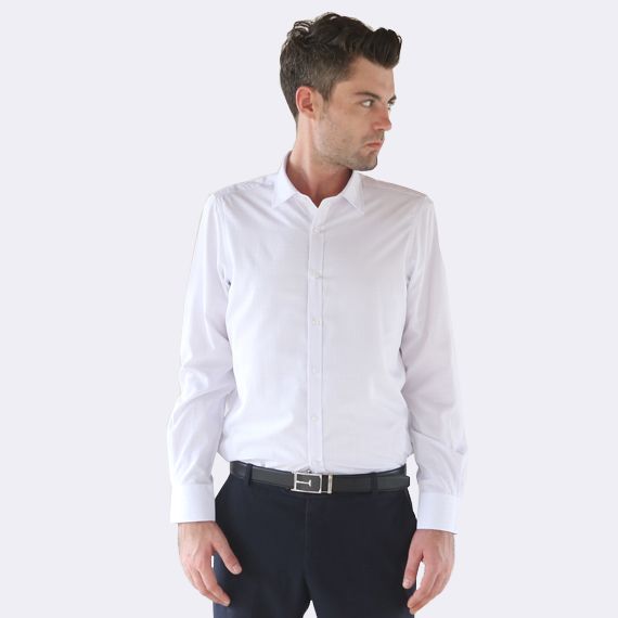 Slim-Fit Shirt With White Crosses On White