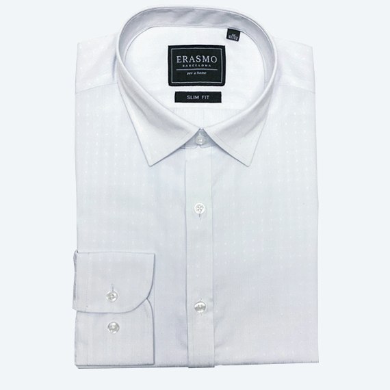 Slim-Fit Shirt With White Crosses On White